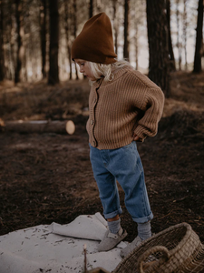 The Simple Folk The Chunky Cardigan - Mocha - 3/4Y Last One