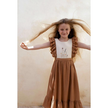 Load image into Gallery viewer, Popelin Organic bibbed dress with embroidery - 3/4Y
