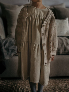 The Simple Folk The Auvrie Dress - Oatmeal - 2/3Y, 4/5Y
