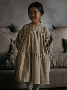 The Simple Folk The Auvrie Dress - Oatmeal - 2/3Y, 4/5Y
