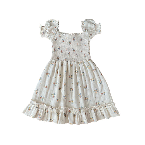 Liilu TILDA SMOCKED DRESS - Summer Blossom - 2Y Last One