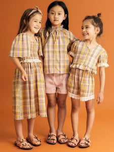 The New Society Andrea Short - Multi Colour Check - 3Y, 6Y