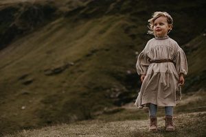 The Simple Folk The Auvrie Dress - Oatmeal - 2/3Y, 4/5Y