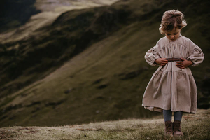 The Simple Folk The Auvrie Dress - Oatmeal - 2/3Y, 4/5Y