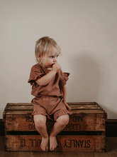 Load image into Gallery viewer, The Simple Folk The Frill Linen Top - Cinnamon - 18/24M, 2/3Y, 3/4Y