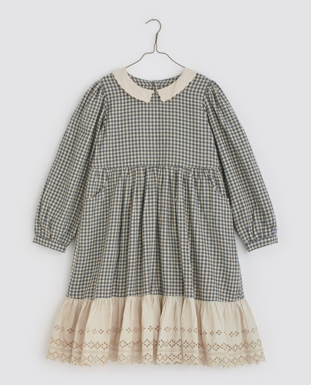 Little Cotton Clothes Judith Dress - Flannel Cove Blue Check - 5/6Y Last One