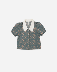 Rylee + Cru Julie Top - Dark Floral - 4/5Y