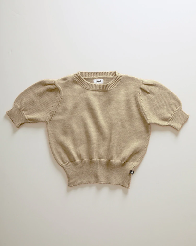 Oeuf Puffy Sleeve Sweater - Eggshell, Moss, Violet - 2/3Y, 3/4Y, 4/5Y, 5/6Y