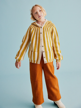 Load image into Gallery viewer, Misha &amp; Puff Circus Stripe Hooded Cardigan - Citron - 3Y, 4Y, 5Y, 6Y