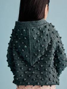 Misha & Puff Hooded Popcorn Cardigan - Camp Green - 3Y Last One