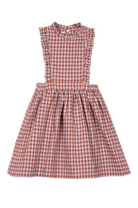 Mipounet Ruffle Vichy Pinafore - 4Y Last One