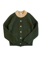 Load image into Gallery viewer, Mabli Takenoko Cardigan - Juniper / Vintage Cream - 6Y, 8Y