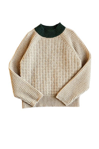 Mabli Takenoko Pullover -  Vintage Cream/Juniper - 6Y Last One