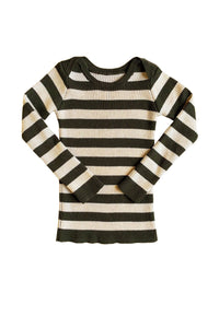 Mabli Sylfaen Skinny Rib - Juniper/Vintage Cream - 6Y Last One