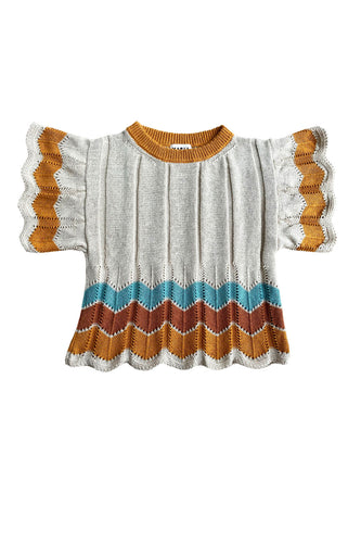 Mabli Igam Ogam Tee - Sand/Multi - 2Y Last One