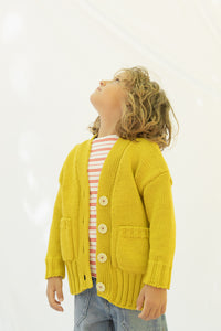 Nonna Lietta Gilda Mini Organic Cotton Cardigan in Golden Yellow - 4Y, 6Y