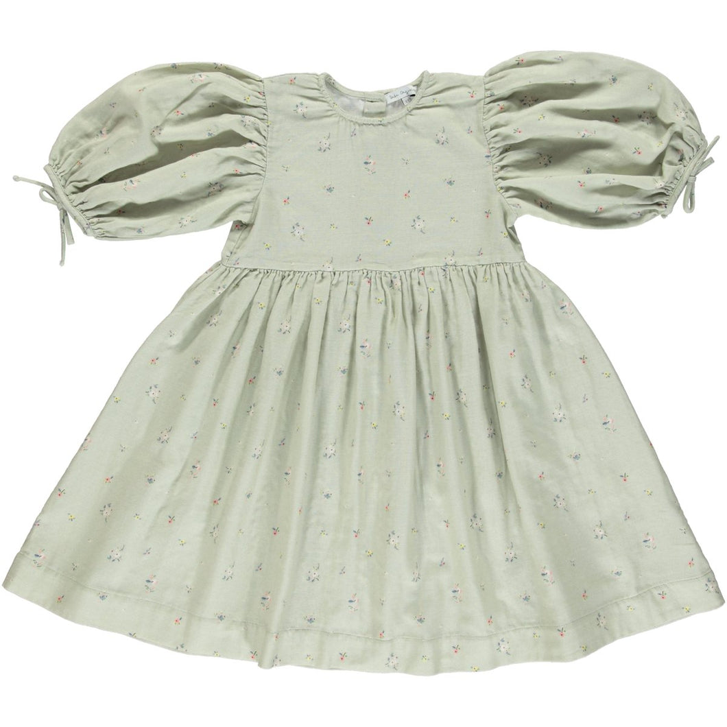 Bebe Organic Nora Dress - Sage Flower - 4Y Last One