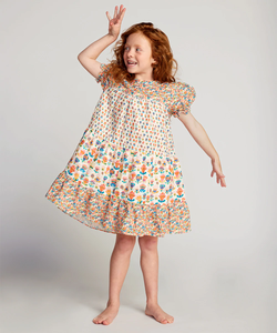 Oeuf Tiered Dress - Multi/Small Flower - 2/3Y, 4/5Y