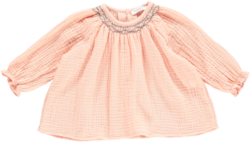 Happyology Piper Baby Blouse - Blush 6-12M Last One