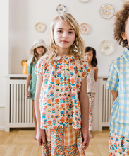 Load image into Gallery viewer, Oeuf Short Sleeve Blouse - Hemp/Gingham, Multi/Large Flower, Multi/Small Flower - 3/4Y, 4/5Y, 5/6Y