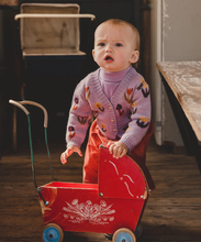 Load image into Gallery viewer, Oeuf Flower Motif Cardigan - Valerian - 4/5Y Last One