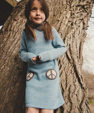 Load image into Gallery viewer, Oeuf Peace Pocket Dress - Mist - 1/2Y, 3/4Y, 4/5Y, 5/6Y