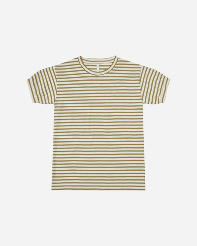 Rylee + Cru Jersey Shirt Dress - Olive Stripe - 2/3Y, 4/5Y, 6/7Y
