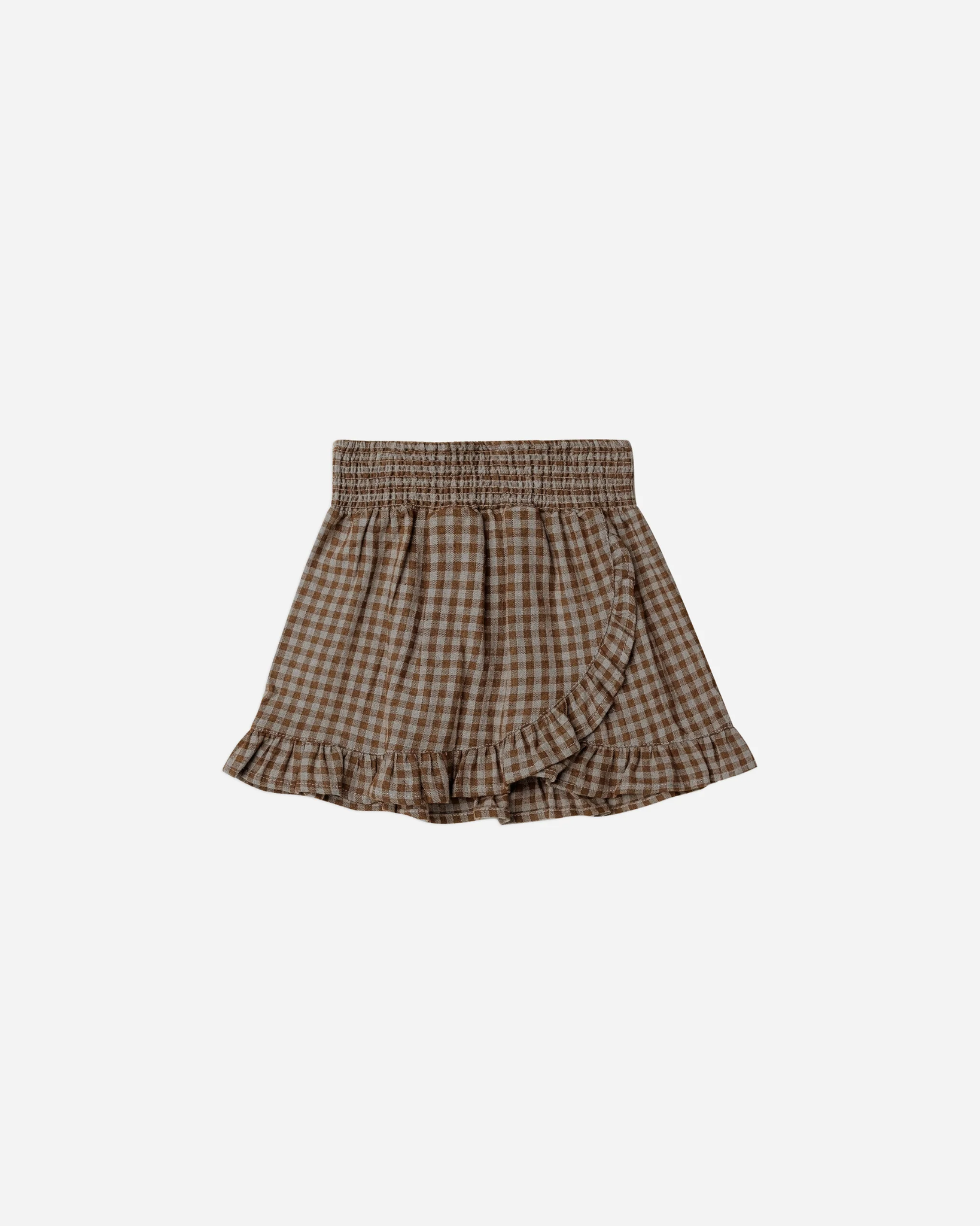 Rylee Cru Wrap Ruffle Skirt Gingham 2 3Y 4 5Y 6 7Y