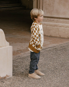 Rylee + Cru Button Cardigan - Checkerboard - 18/24M, 2/3Y, 4/5Y, 6/7Y