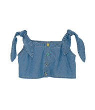 Load image into Gallery viewer, Yellow Pelota Leaf Top - Blue Denim 3Y Last One