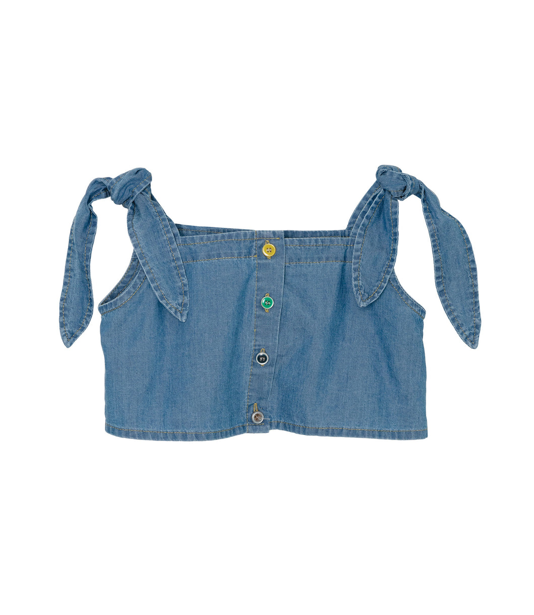 Yellow Pelota Leaf Top - Blue Denim 3Y Last One