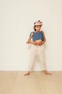 Yellow Pelota Leaf Top - Blue Denim 3Y Last One