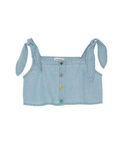 Yellow Pelota Leaf Top - Washed Denim 6Y, 8Y