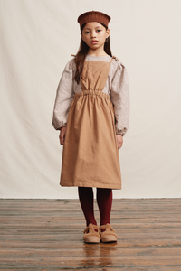 Bebe Organic Jeanne Pinafore - Sand - 3Y, 4Y, 6Y