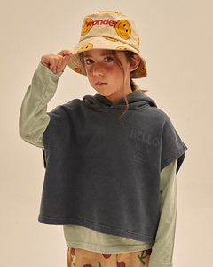 Jelly Mallow Hello Pigment Hoodie Vest - 100cm, 120cm