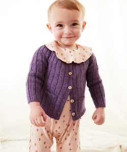 Oeuf Everyday Cardigan - Amethyst - 3/4Y, 4/5