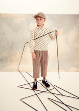 Load image into Gallery viewer, Wynken Luna Roll Neck Tee - Milk Diagonal Stripe - 2Y Last One