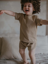 Load image into Gallery viewer, The Simple Folk The Boxy Tee - Sand - 2/3Y, 3/4Y