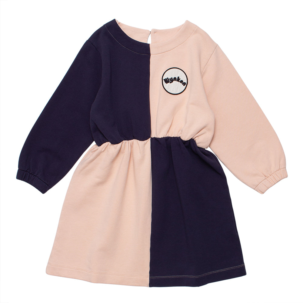 Wynken Horizon Dress - Soft Pink/Navy - 2Y, 6Y