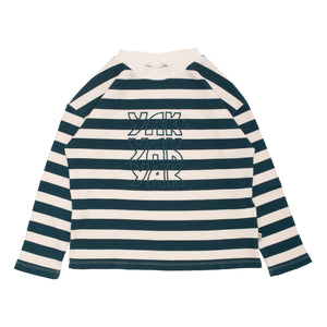 Wynken Long Sleeve Box Tee - Alpine Honeycomb Stripe - 2Y Last One