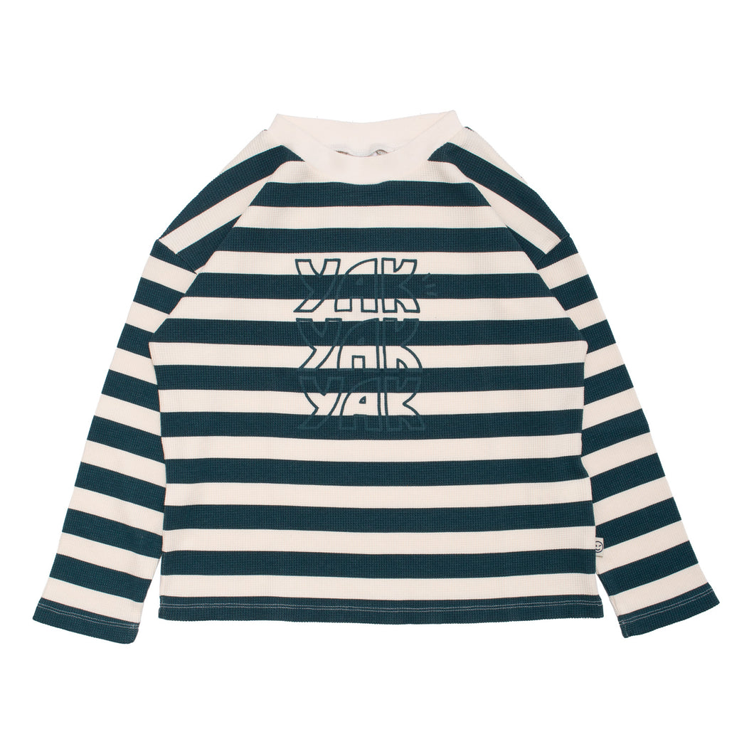 Wynken Long Sleeve Box Tee - Alpine Honeycomb Stripe - 2Y Last One