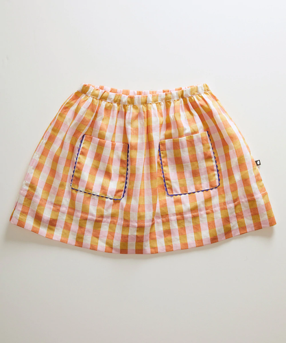 Oeuf Ric Rac Skirt - Papaya/Gingham, Multi/Large Flower, Multi/Small Flower - 2/3Y, 3/4Y, 4/5Y, 5/6Y