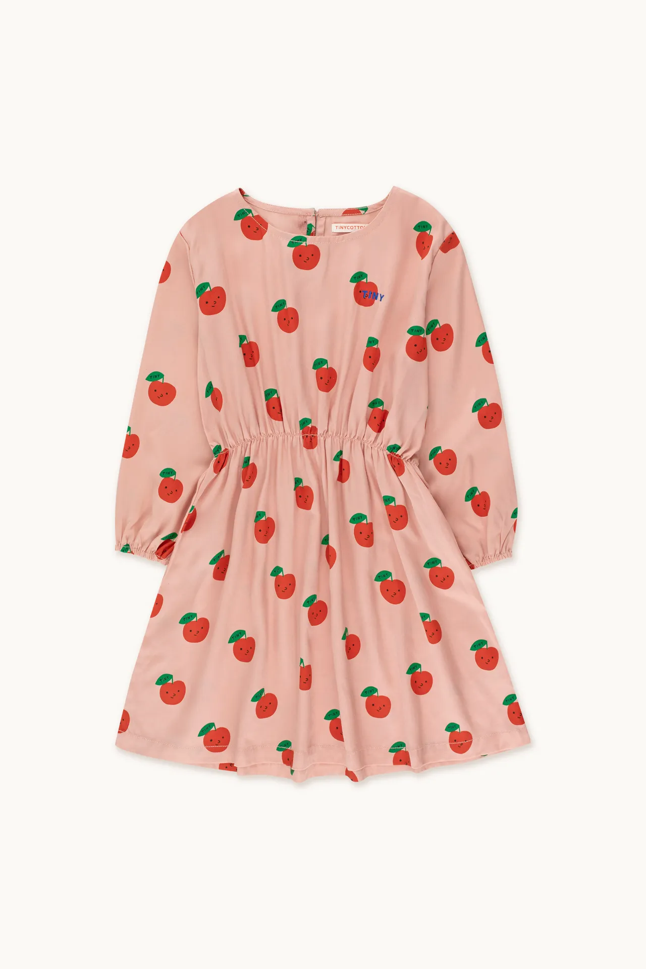 tiny cottons apple dress Apples printed shirred cotton dress in orange - Tinycottons