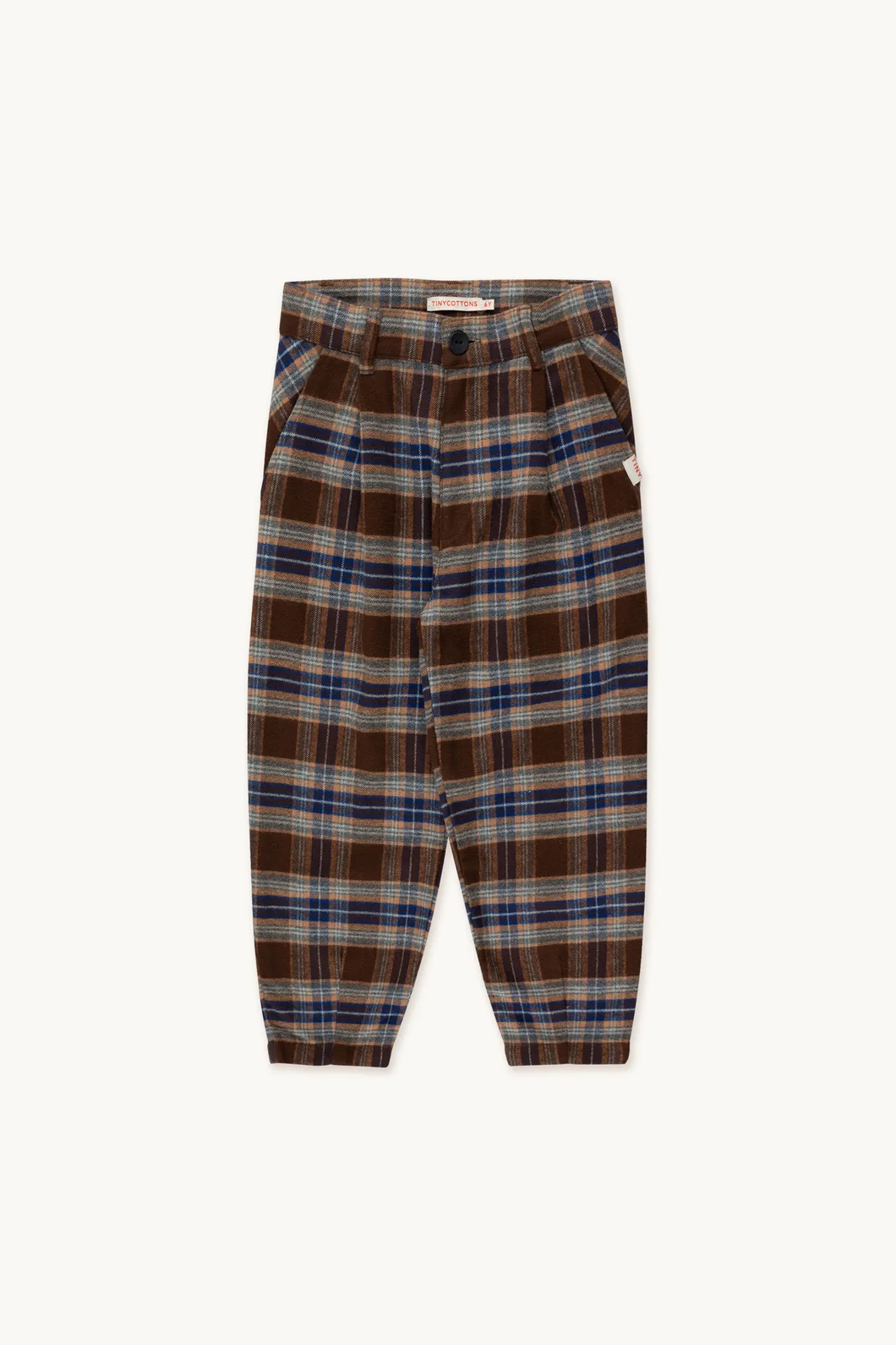 Tinycottons Check Pleated Pants - Mustard - 2Y, 3Y, 4Y, 6Y