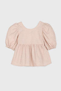 Mipounet Balloon Sleeve Vichy Blouse - 2Y, 6Y