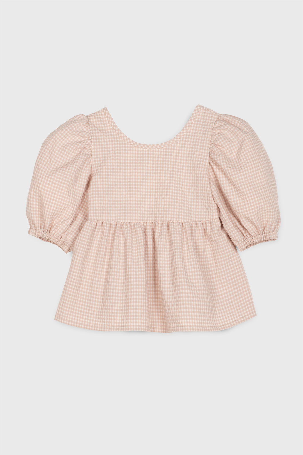 Mipounet Balloon Sleeve Vichy Blouse - 2Y, 6Y