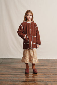 Bebe Organic Astrid Coat  - Pecan Crochet - 3Y, 4Y, 6Y