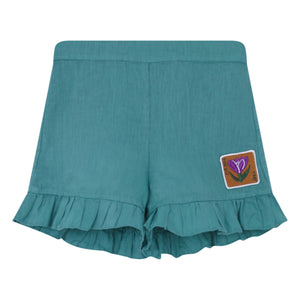 Yellow Pelota Blossom Short - Olive; Green; Pink - 4Y