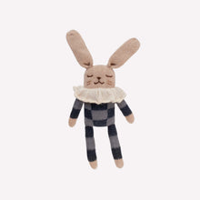 Load image into Gallery viewer, Main Sauvage Knitted Soft Toy - Bunny - Navy Check Pyjamas