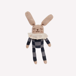 Main Sauvage Knitted Soft Toy - Bunny - Navy Check Pyjamas